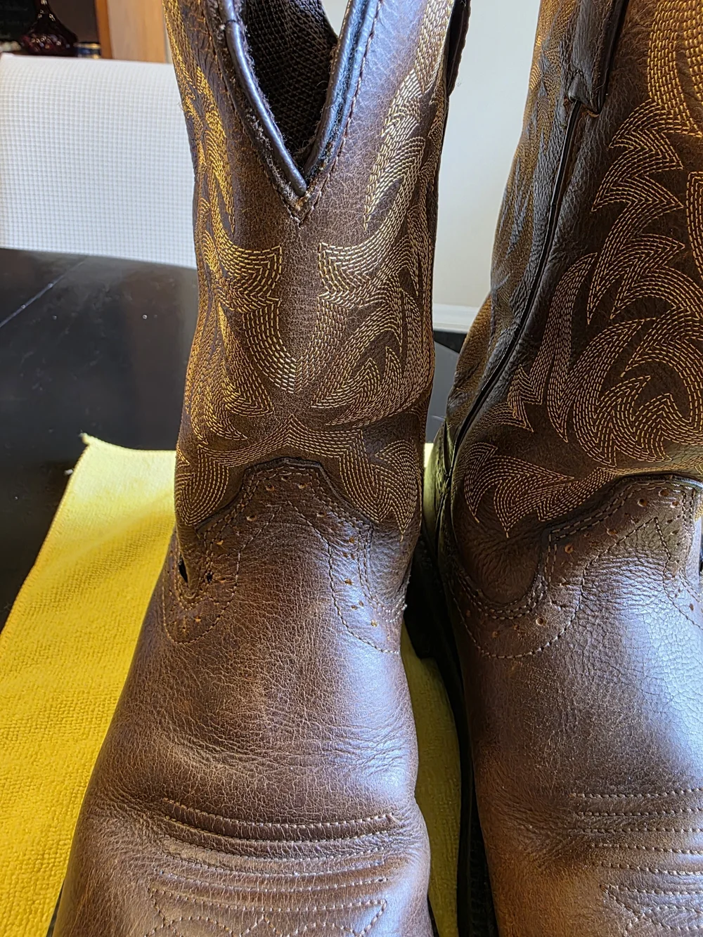 Justin Stampede Handler Comp Toe Cowboy Work Boots Mens Size 7D Brown Leather